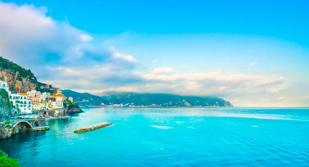 istock Atrani town in Amalfi coast, panoramic view. Italy 1192844989