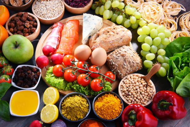 istock Assorted organic food products on the table 1192845511