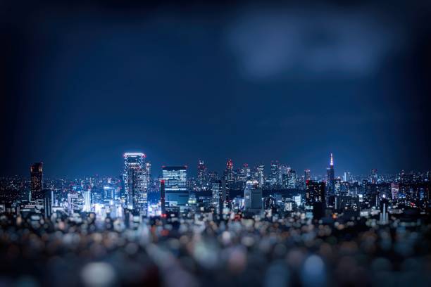 新宿夜景 - 夜 ストックフォトと画像
