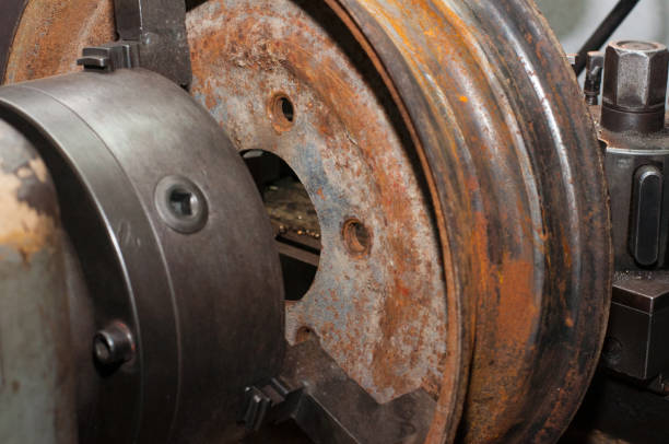 istock Lathe machine in workshop. metalworking on a lathe. 1192845843