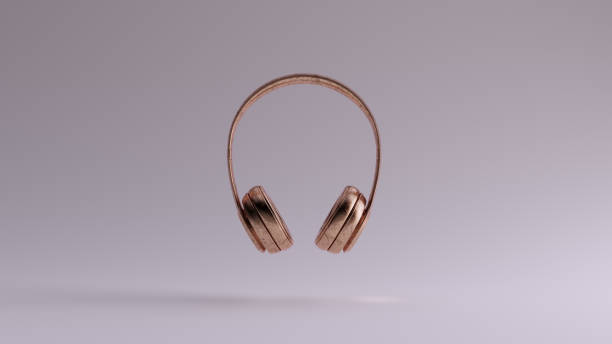 nowoczesne luksusowe słuchawki z brązu - haute couture audio zdjęcia i obrazy z banku zdjęć