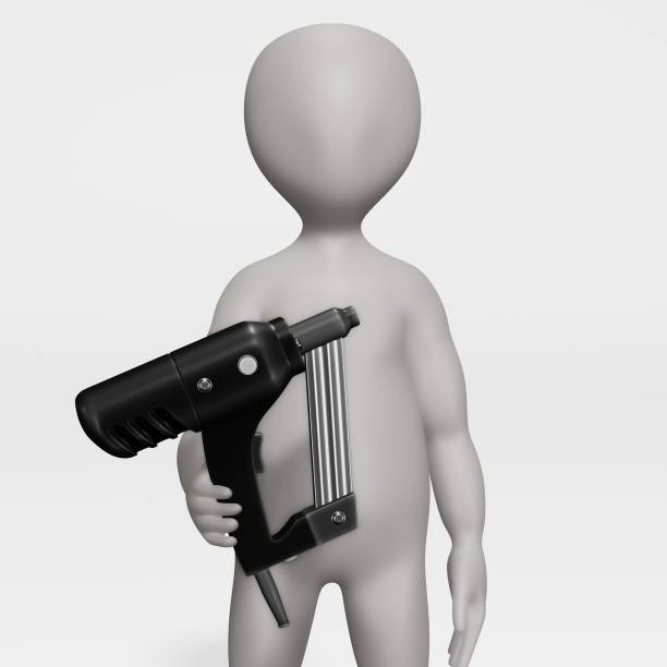 istock 3D Render of Cartoon Character with Power Tool 1192849690