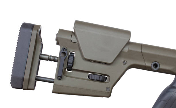 istock Fully adjustable rifle stock on white 1192851727