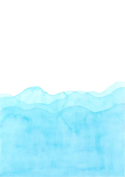 istock Abstract watercolor hand painting illustration. Bright blue wavy background. High resolution. Design for card, cover, print,web. 1192852130