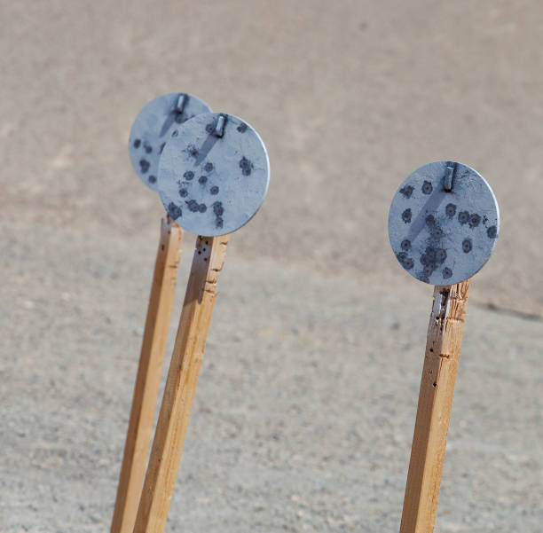 istock Steel plates for pstol target practice 1192852362