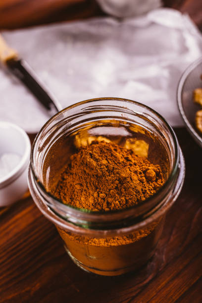 istock Cocoa powder in glass jar ingredient 1192853979