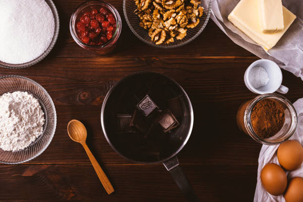 istock Ingredients for baking homemade brownies 1192853984