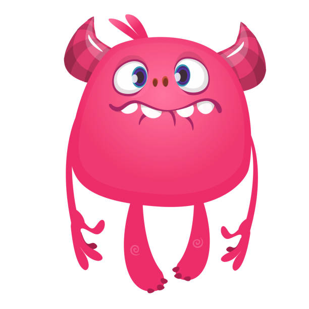 istock Funny cartoon monster. Vector illustration of excited monster character 1192854801