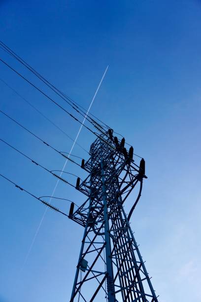 istock electricity tower and blue sky in Bilbao Spain 1192856505