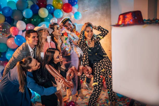 istock People group photo at the party 1192859822