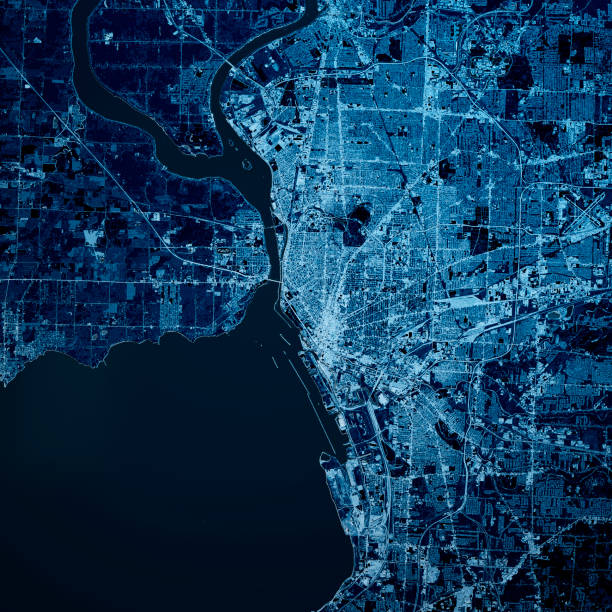 istock Buffalo New York State 3D Render Map Blue Top View Oct 2019 1192860125