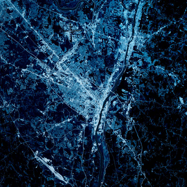 istock Albany New York 3D Render Map Blue Top View Oct 2018 1192860269