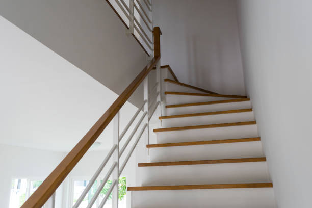 istock Modern designed stairs made with wood. 1192860456