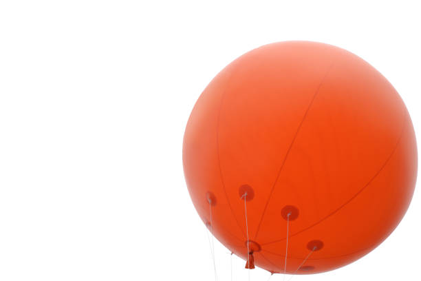 Life buoy with parachute isolated on white background