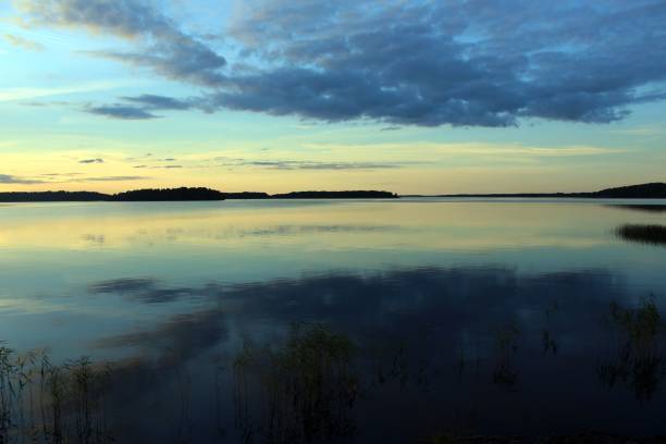 istock the lake looks like a mirror so quiet it is 1192864247