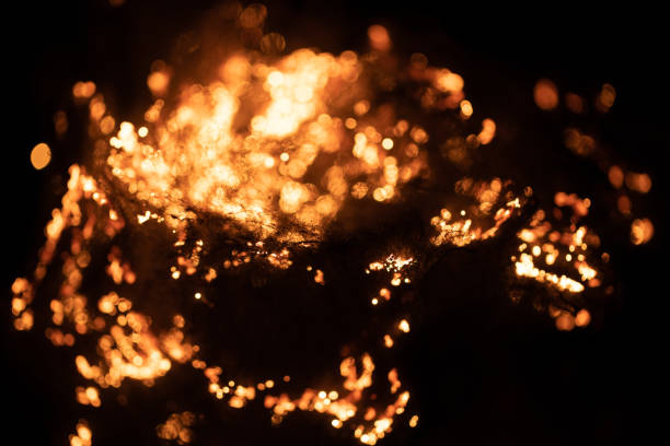 Magic sparks moving on burning steel wool