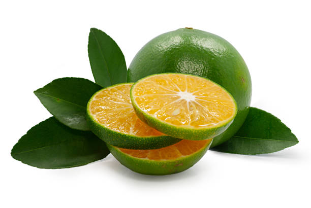 istock Fresh Green orange Fruit isolated on white background 1192869161