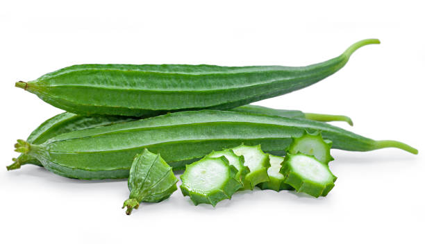 白い背景に隔離された緑のルッファのアクタングラ - zucchini vegetable freshness green ストックフォトと画像
