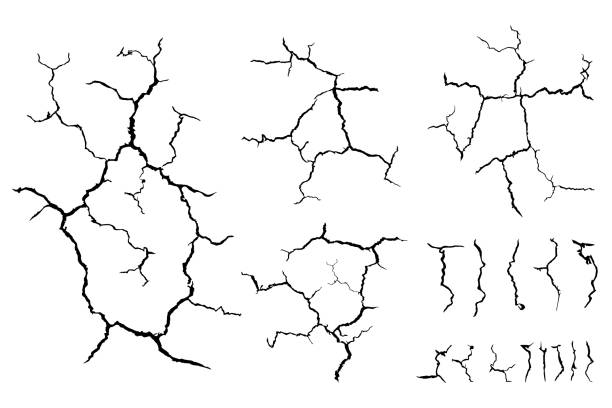 istock lots lines of crack ground for abstract background on white background 1192869664
