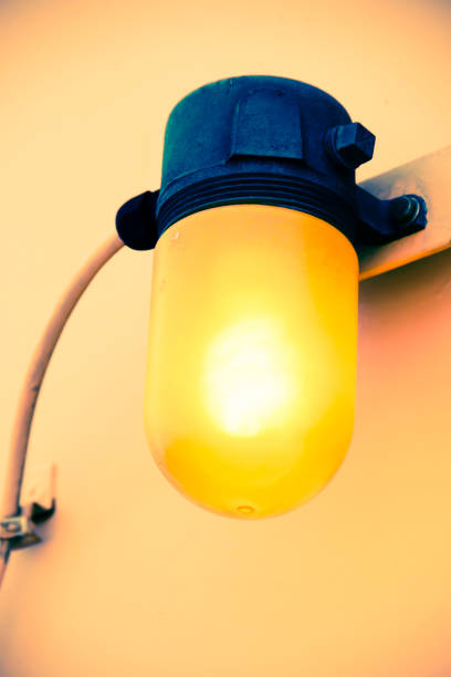 istock Closeup of a yellow light on a boat 1192870358