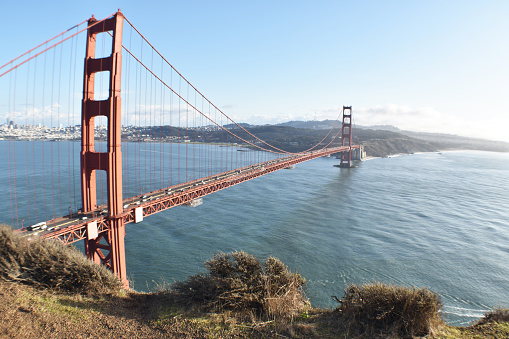 Golden Gate Bridge Aerial Overlook From Marin Headlands