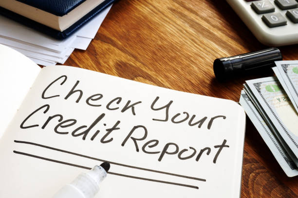istock Check your credit report memo on the page. 1192875611