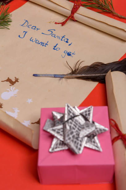 istock Empty letter for Santa Claus. Copy space. Red background. 1192877991