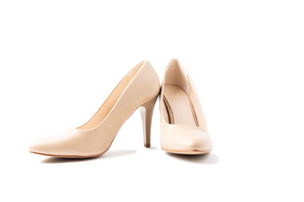istock Beige women's leather boots isolated on white background. Clipping path. Front view 1192878025