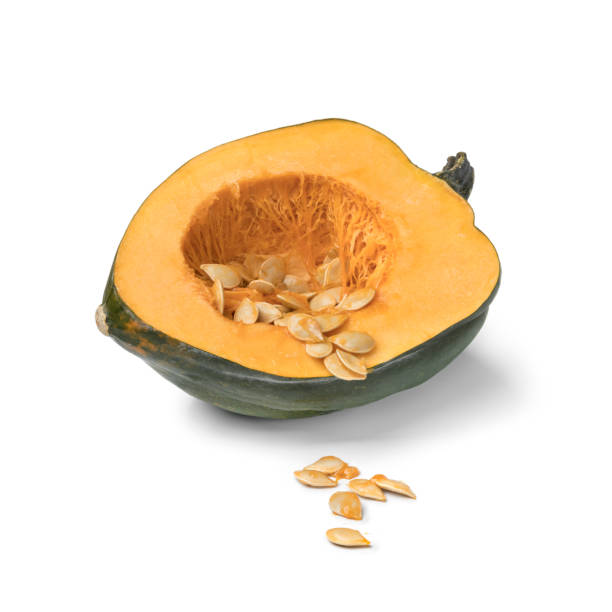 istock Halved fresh green acorn squash with seeds 1192881014