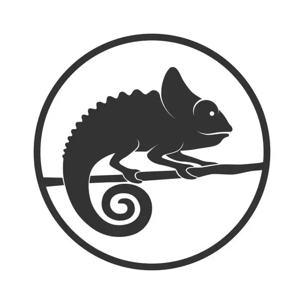 Vector illustration of Chameleon sign