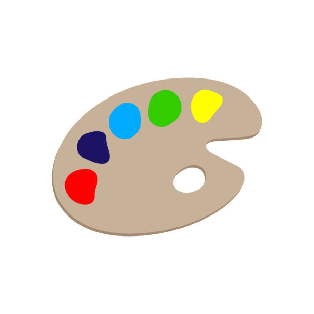 Palette sign Palette graphic icon. Palette with paints sign isolated on white background. Painting symbol. Vector illustration oil paint palette stock illustrations