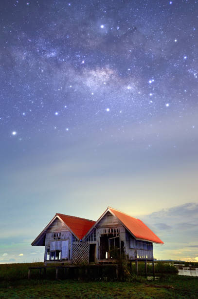 istock The milky way and two houses 1192887528