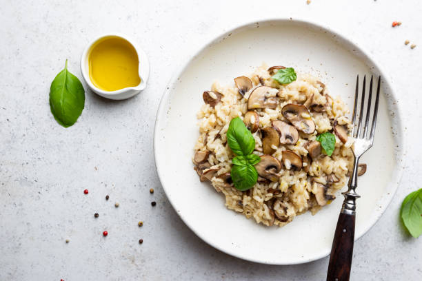 istock Risotto with mushrooms in a plate 1192892133