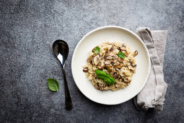 istock Risotto with mushrooms in a plate 1192892134