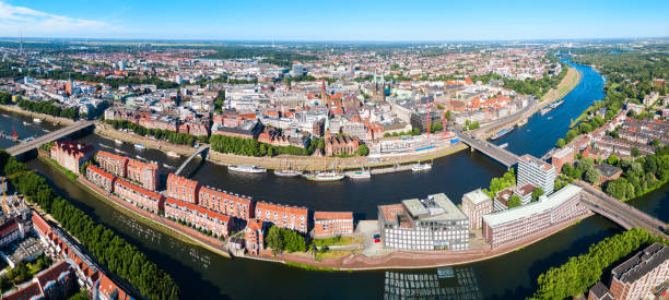 istock Bremen old town aerial view 1192893681