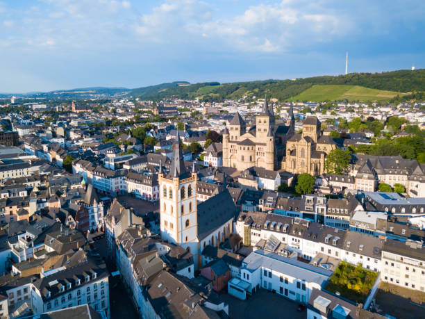 istock Trier aerial panoramic view, Germany 1192893790