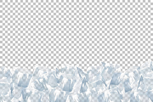 Translucent snow with ice. Translucent snow with ice. Vector illustration. Transparent pattern. ice stock illustrations