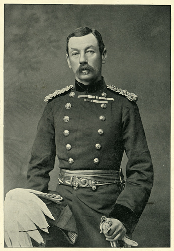 Vintage photograph of General Sir Drury Curzon Drury-Lowe, Victorian British Army officer