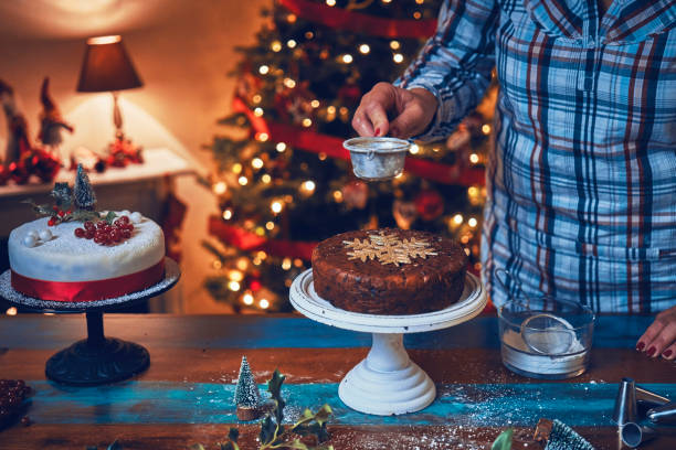 istock Fondant Christmas Cake with Dried Fruits and Nuts 1192900712