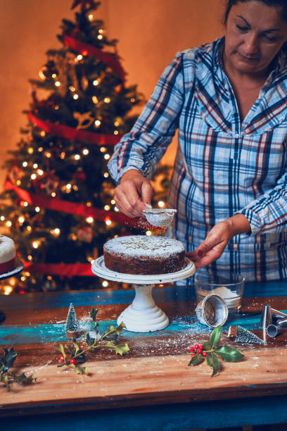 istock Fondant Christmas Cake with Dried Fruits and Nuts 1192900925