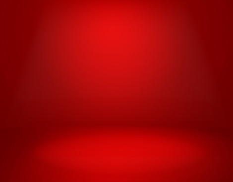 Red studio background. Empty vivid red color studio room, modern interior wall. Advertisement banner, scarlet velvet website wallpaper vector photography mockup