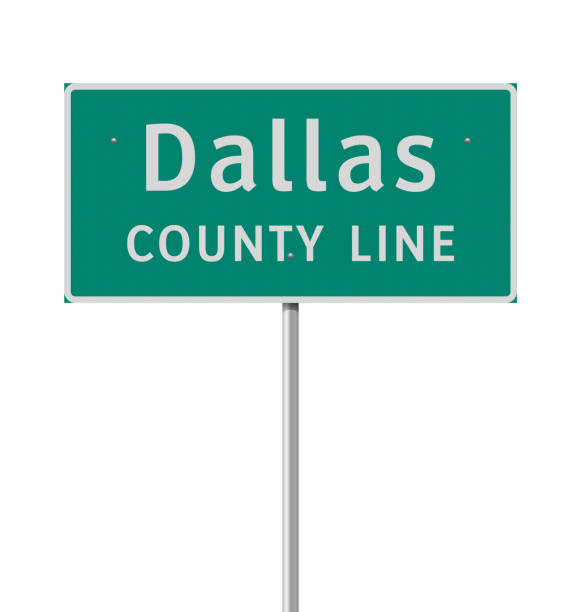 ilustraciones, imágenes clip art, dibujos animados e iconos de stock de señal de carretera de dallas county line - dallas county