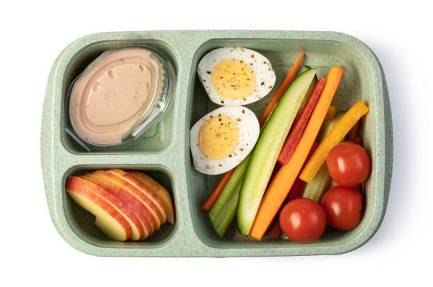 istock Lunch box with delicious food on a white background 1192903062