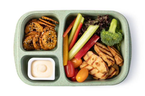 istock Lunch box with delicious food on a white background 1192903069