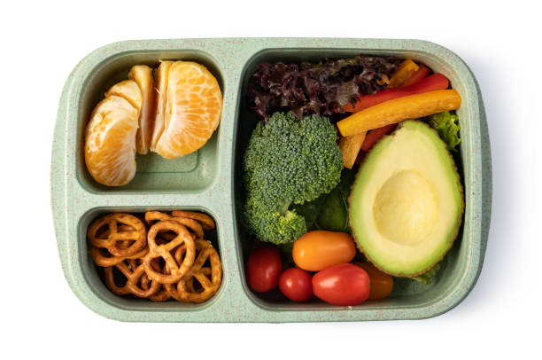istock Lunch box with delicious food on a white background 1192903072