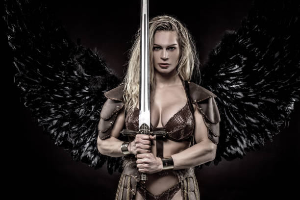 istock Black Wing Viking Valkyrie Female 1192903339