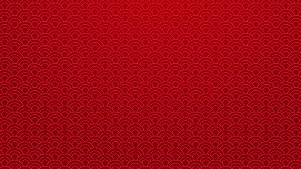 ilustrações de stock, clip art, desenhos animados e ícones de chinese traditional oriental background. red clouds ornament pattern on red background .chinese new year art concept. chinese style pattern decoration graphic. vector illustration. 4k size wallpaper - silk textile contemporary textured