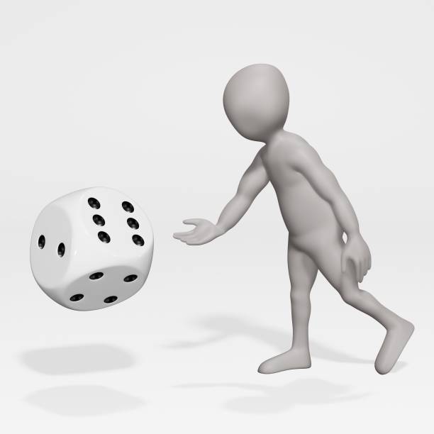 istock 3D Render of Cartoon Character with Dice 1192903806