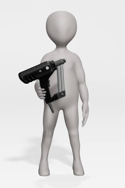 istock 3D Render of Cartoon Character with Power Tool 1192903852