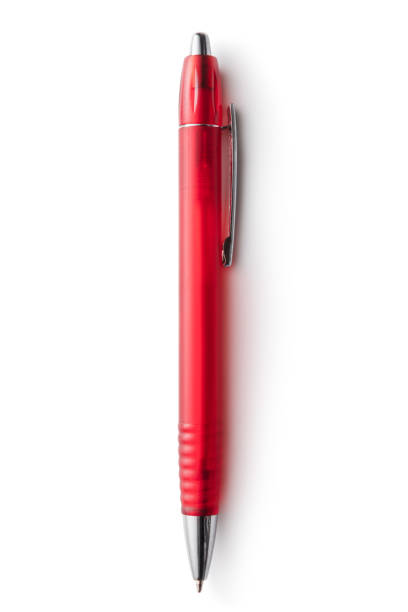 istock Office: Red Ballpoint Pen Isolated on White Background 1192904205